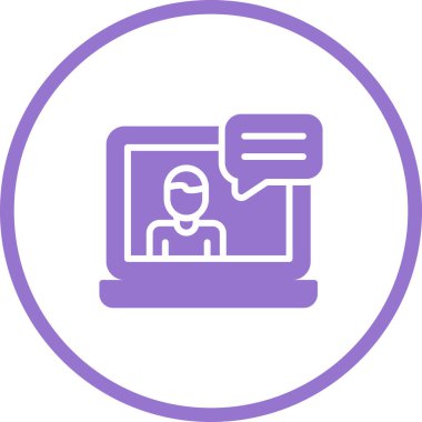 Web Konferansı Web Simgesi illüstrasyonu