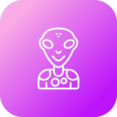 Uzaylı web simgesi, basit vektör illüstrasyonu