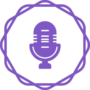 Mikrofon. Web simgesi basit illüstrasyon