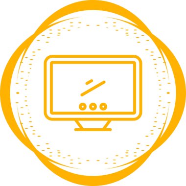 Masaüstü bilgisayar simgesi, vektör illüstrasyonu basit tasarım