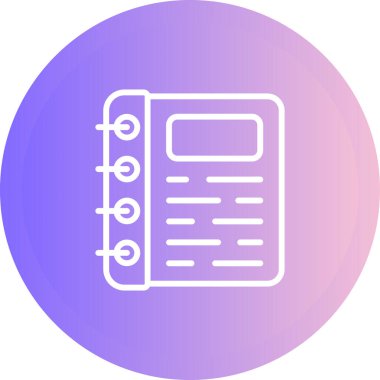 Spiral not defteri simgesi, vektör illüstrasyonu