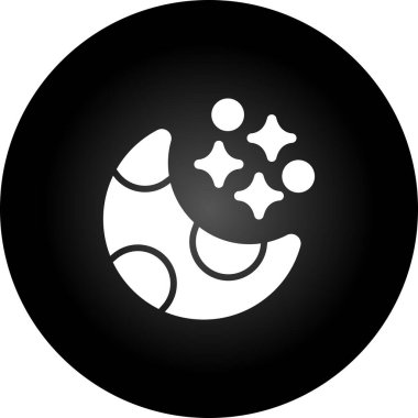 Beyaz arkaplanda ay vektör simgesi, gece simgesi 