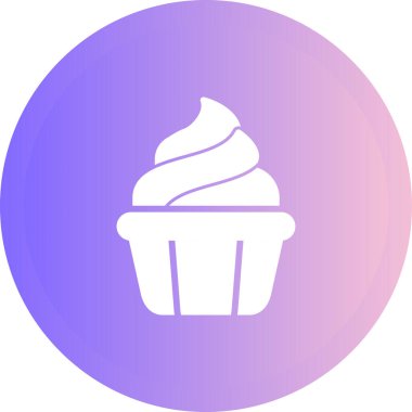 cupcake, web simgesi basit illüstrasyon