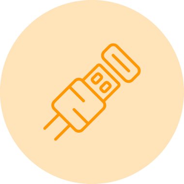  Usb Kablo ağ simgesi vektör illüstrasyonu 
