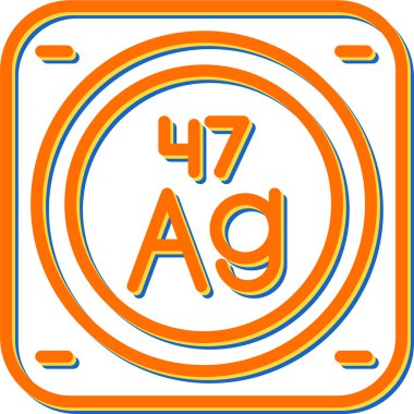 gümüş kimyasal element ağ basit illüstrasyon