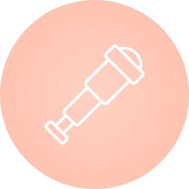 Teleskop simgesi. Eğitim ve bilim koleksiyonundan ince çizgili teleskop ikonu. Beyaz arkaplanda izole edilmiş ana hat vektörü