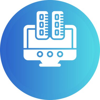 Masaüstü bilgisayar simgesi, vektör illüstrasyonu basit tasarım