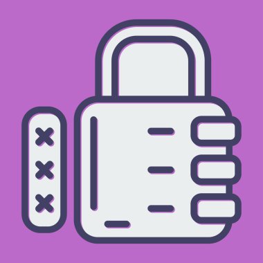 asma kilit simgesi, vektör illüstrasyonu basit tasarım