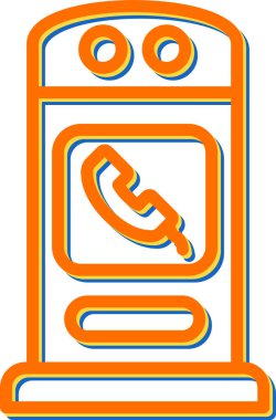 Telefon Booth simgesi, vektör illüstrasyonu  