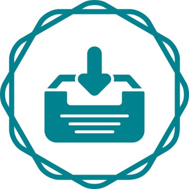 Gelen kutusu web simgesi, basit vektör illüstrasyonu