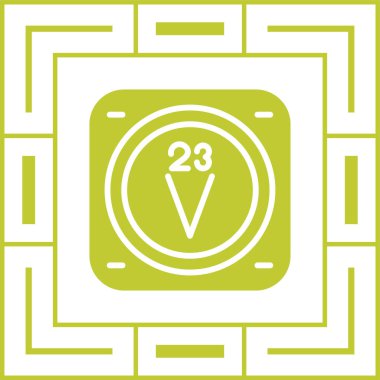 Vanadyum kimyasal işaret simgesi, web illüstrasyonu