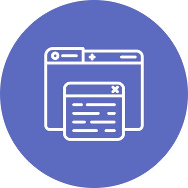 Açılır pencere simgesi izole edilmiş beyaz arka plan. Bir sekme işareti daha aç. Tarayıcı çerçeve sembolü. Dış bağlantı işareti. Çizgi, taslak ve doğrusal simge. Vektör İllüstrasyonu