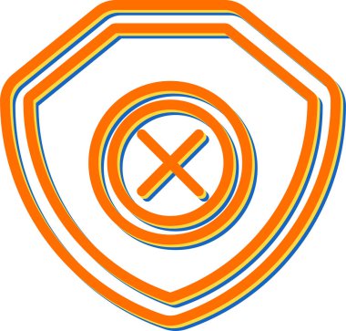  Güvenli olmayan çizgi vektör simgesi, illüstrasyon 