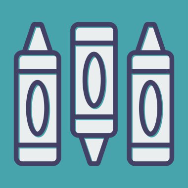 Pastel boya ikonu, vektör illüstrasyonu basit tasarım