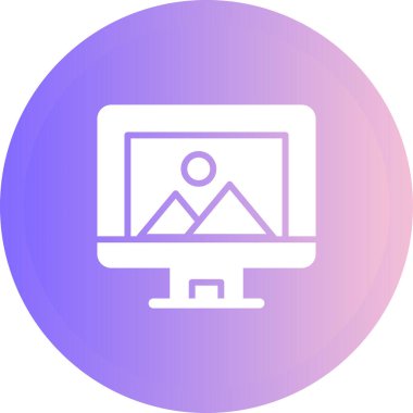 Bilgisayar ekranında illüstrasyon, vektör basit tasarım