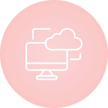 Bulut İzleme Ağı simgesi, vektör illüstrasyonu