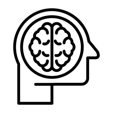 İnsan Zekası simgesi, vektör illüstrasyonu basit tasarım