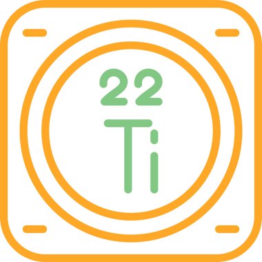 Periyodik tablonun Titanyum kimyasal elementinin web illüstrasyonu