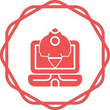 Roket web simgesi, vektör çizim