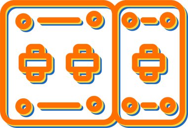 Devre kesici simgesi, düz vektör basit element çizimi düzenlenebilir yapı kavramından izole edilmiş beyaz arkaplan