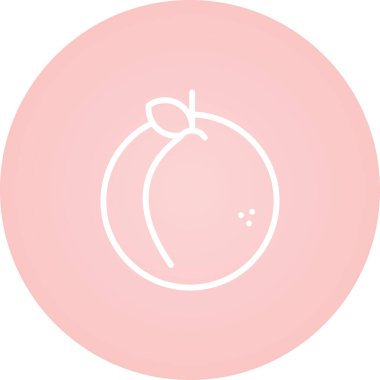 şeftali simgesi web basit illüstrasyon