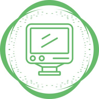 Masaüstü bilgisayar simgesi, vektör illüstrasyonu basit tasarım