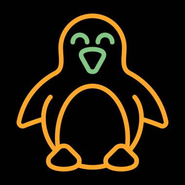 Penguen. Web simgesi basit tasarım 