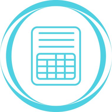 Hesap cetveli simgesi. Belge fatura çizgisi simgesi, taslak vektör işareti, beyaz üzerine izole edilmiş doğrusal resim. Sembol, logo çizimi. Düzenlenebilir felç. Piksel mükemmel vektör grafikleri