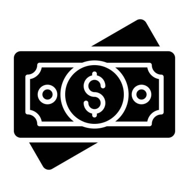 Para, Para Basit İnce Simge Vektör İllüstrasyonu