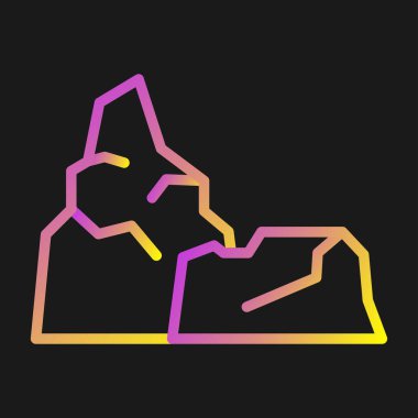 Kayaların simgesi, düz tasarım biçimi  