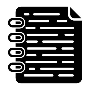 Not Sayfa simgesi, basit vektör illüstrasyonu