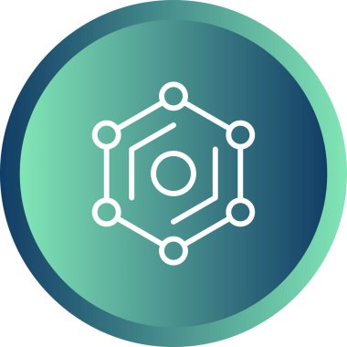 Basit bir altıgen simgesi, web basit illüstrasyonu