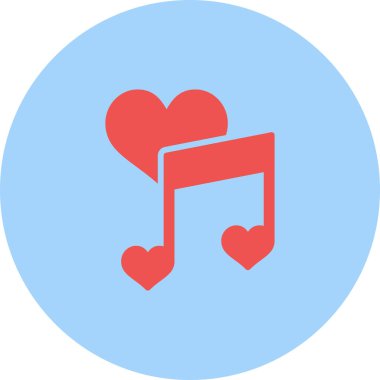 Aşk şarkısı simgesi tasarımı, vektör illüstrasyonu