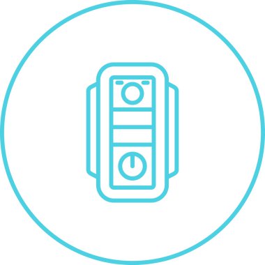 Masaüstü bilgisayar simgesi, vektör illüstrasyonu basit tasarım