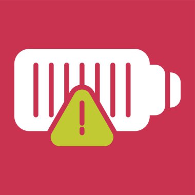 düşük pil ağ simgesi, basit vektör illüstrasyonu