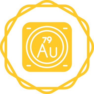 Altın kimyasal element ikon vektör illüstrasyonu