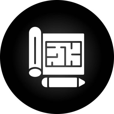 Blueprint web simgesi, basit illüstrasyon