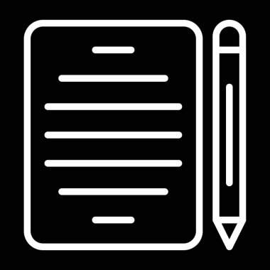 Kalem ve kağıt ağ simgesi, vektör illüstrasyonu 