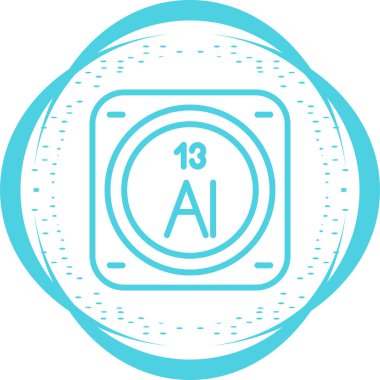 Periyodik tablonun alüminyum kimyasal elementinin web illüstrasyonu