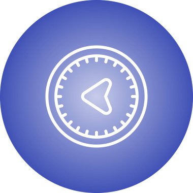 Batı yönü web illüstrasyonlu pusula simgesi