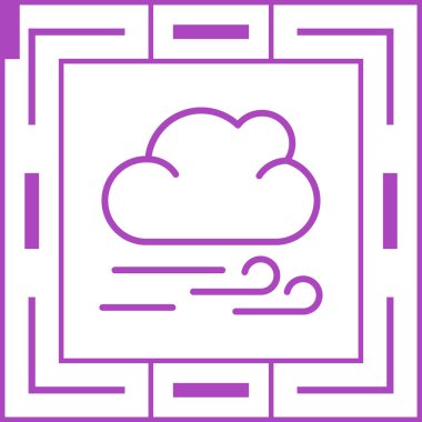 Rüzgarlı bulut ikonu vektör çizimi