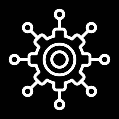 Microservices simgesi, vektör illüstrasyonu basit tasarım