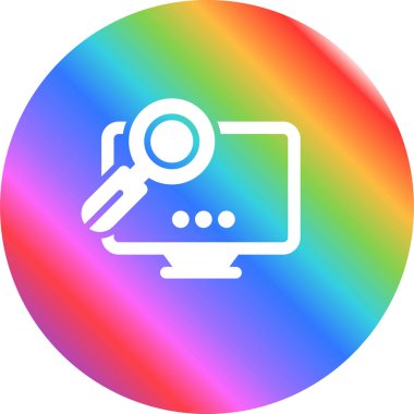 Masaüstü bilgisayar simgesi, vektör illüstrasyonu basit tasarım