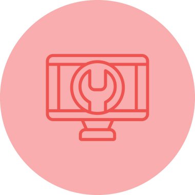 Bilgisayar ekranı simgesini onar. vektör illüstrasyonu