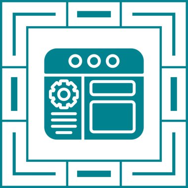 Web Tarayıcı Web simgesi, basit vektör illüstrasyonu