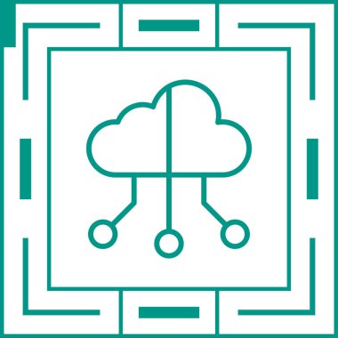 Melez Bulut Web simgesi basit illüstrasyon