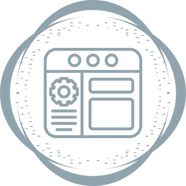 Web Tarayıcı Web simgesi, basit vektör illüstrasyonu