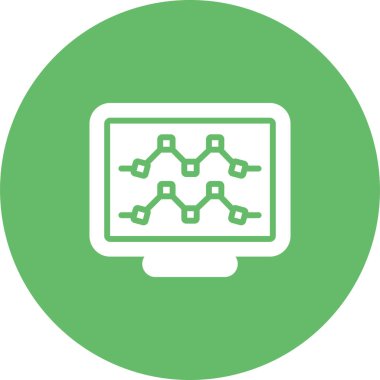 Masaüstü bilgisayar simgesi, vektör illüstrasyonu basit tasarım