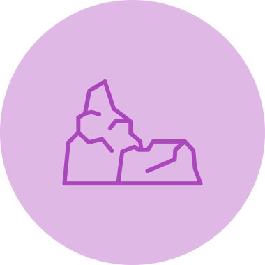 Kayaların simgesi, düz tasarım biçimi  