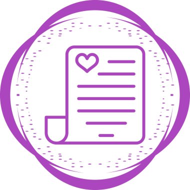 Aşk şiiri ikonu vektör illüstrasyonu